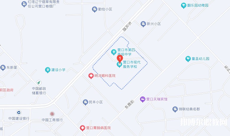 營口市現(xiàn)代服務(wù)學(xué)校地址，乘車路線