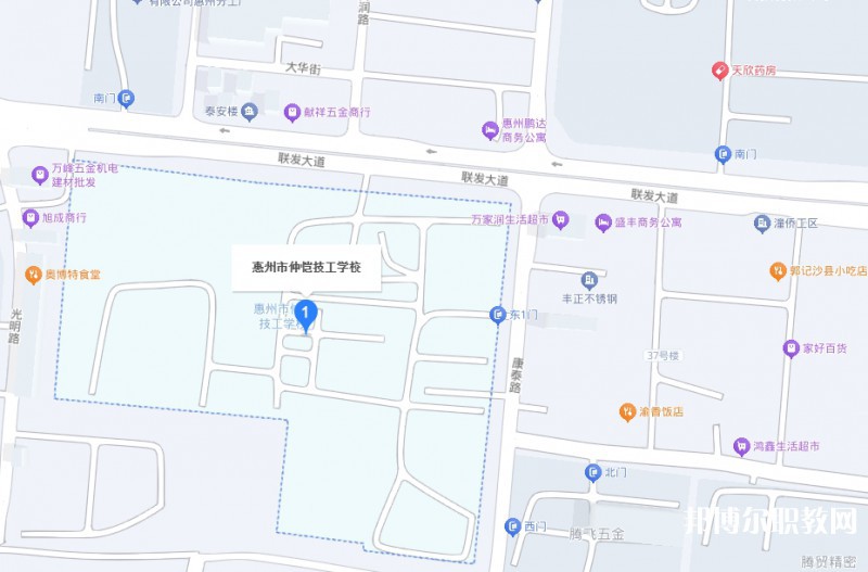 惠州市仲愷技工學校地址，乘車路線